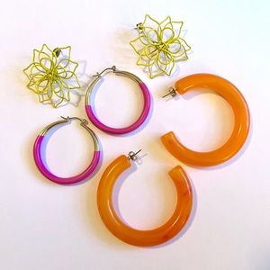 Set of 3 Colourful Earrings